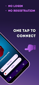رابط کاربری اپلیکیشن Free VPN در گوشی اندروید که دکمه بزرگ اتصال یک‌لمسی را نشان می‌دهد.